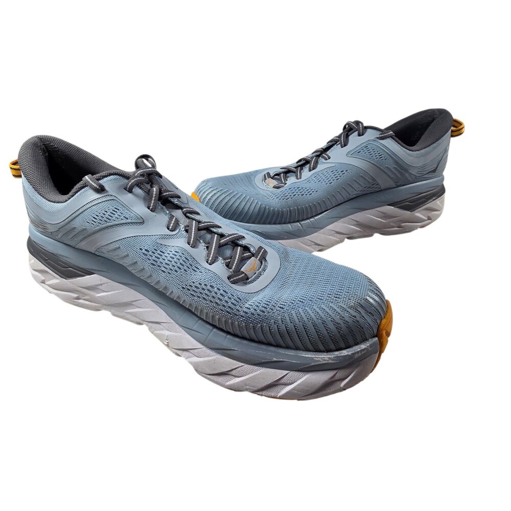 Hoka One One Bondi 7 Shoes Mens Size 10.5 Blue Road Running Sneakers - Picture 4 of 8